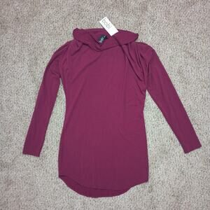 BOBI Los Angeles Draped Neck Dress "Boysenberry" Women Med NWT